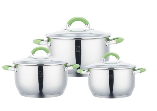 3er edelstahl kochtopf - edelstahl, kochtopf-set