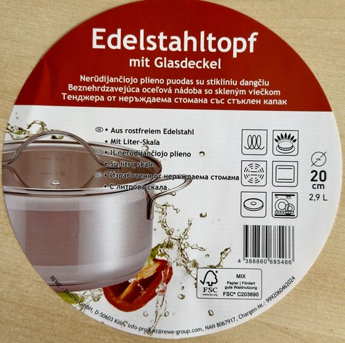 Edelstahl kochtopf topf - kochtopf, 20cm